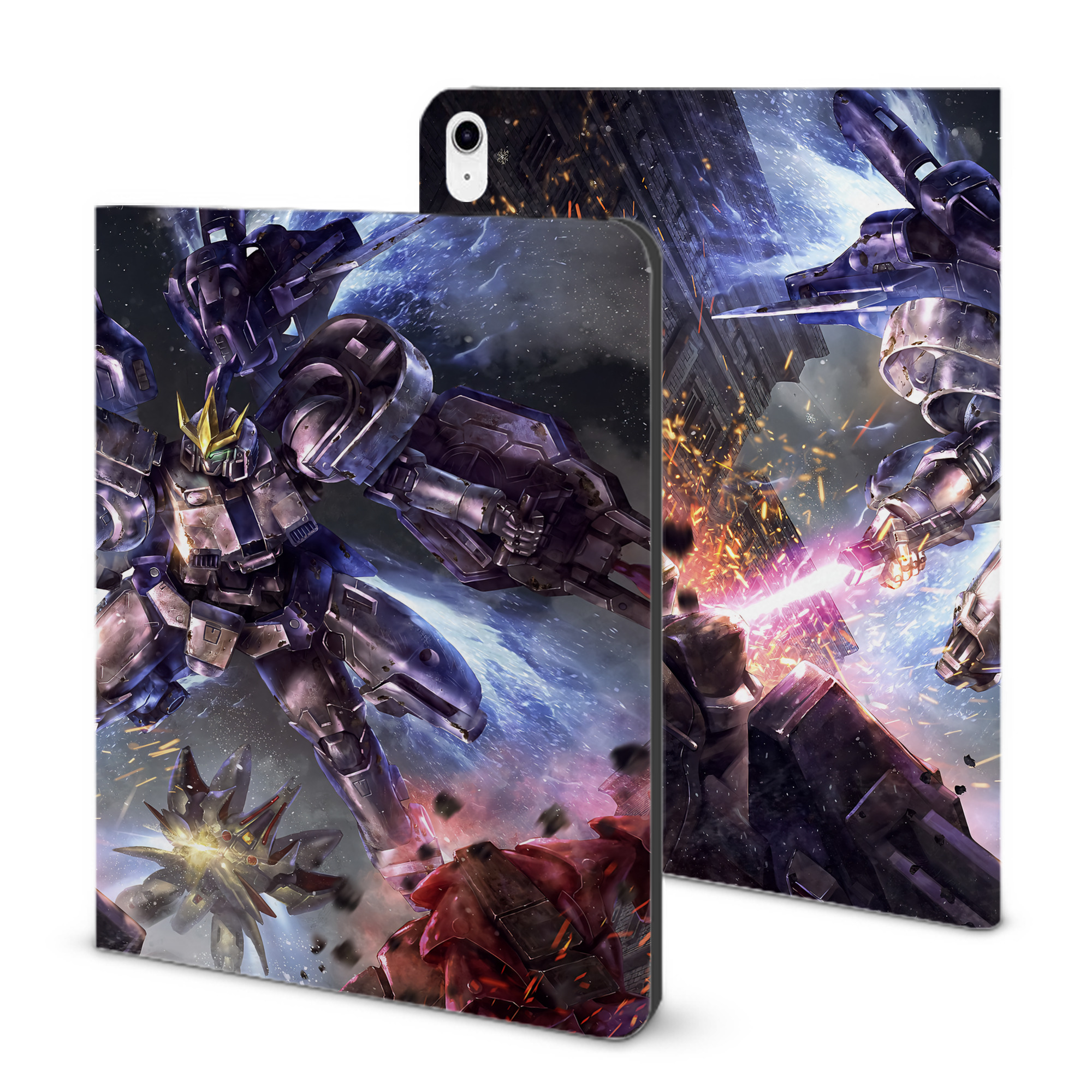 （画像用） 機動戦士ガンダム Mobile Suit Gundam IPad ケース ブック型 PUレザー TPU 耐衝撃 軽量 薄型 ペン収納なし 全面保護 IPad 各モデル対応